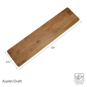 Fitz and Floyd Austin Craft Charcuterie Mango Wood Serving Board, 39-Inch, White