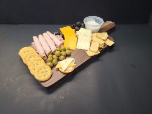 personalized natural walnut charcuterie board meat and cheese serving tray wedding gift, housewarming gift,