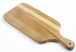 wood cutting board with handle - wooden cheese board, mothers day gifts, kitchen chopping boards for bread meat fruit cheese cutting boards serving board butcher block charcuterie platter, 17" x 7"