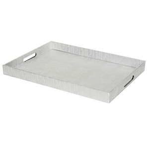 home basics elegant serving tray with handles (silver), 13.75" x 18.75" x 1.65"