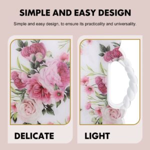 Cabilock Square Food Tray with Handle Floral Pattern Fruit Plate Snack Dessert Tray Pastry Plate Spill Proof Plastic Serving Tray Food Veggie Fruit Coffee Organizer Tray for Kitchen Bathroom Home