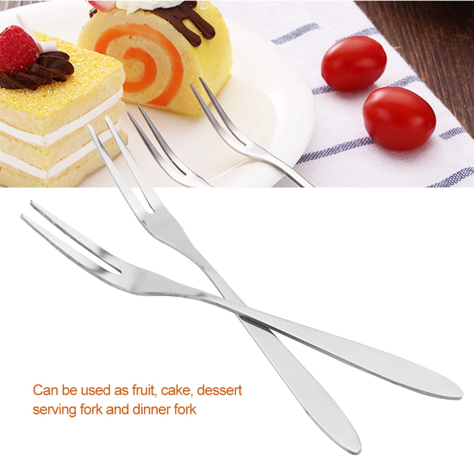 Stainless Steel Fruit Pickle Cocktail Cake Steak Fork Comfortable Long Handle for Fruit Cake Ice Cream Dessert Serving and Dinner Fork,20Pcs/set Appetizer Forks, 20Pcs/set Appetizer Forks, Stain