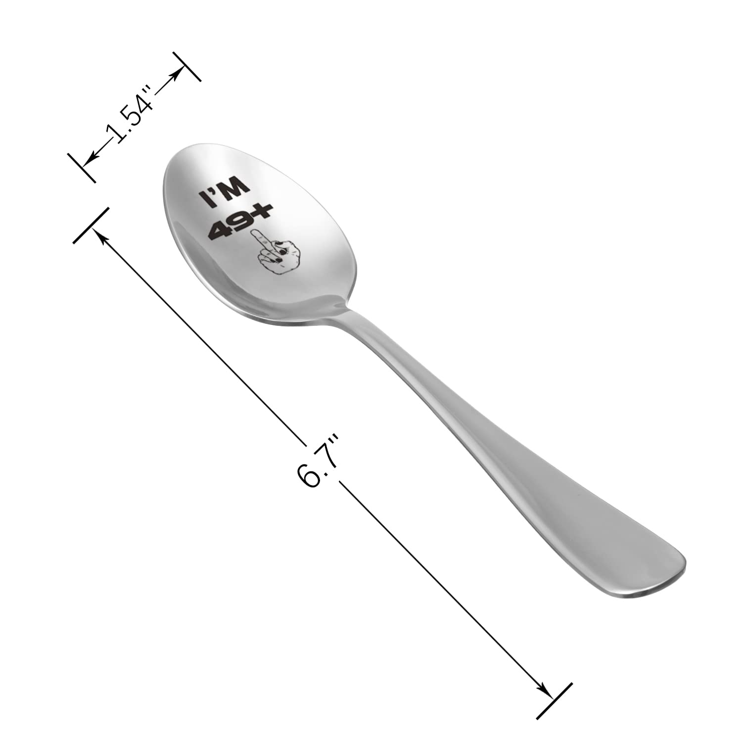 49 Plus Stainless Steel Spoon&Fork for Men Women, Funny Turning 50Years Old day Spoon&Fork Idea for Wife Friends Sister Coworker