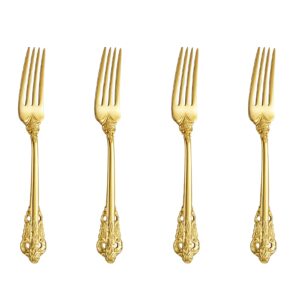 keawell luxury 5.9" appetizer forks, 18/10 stainless steel, set of 4, gorgeous cocktail forks/dessert forks (gold)