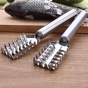 Fish Scaler,Stainless Steel Brush Fish Scaler Remover Easily Remove Fish Scales,Cleaning Brush Scraper Kitchen Tool