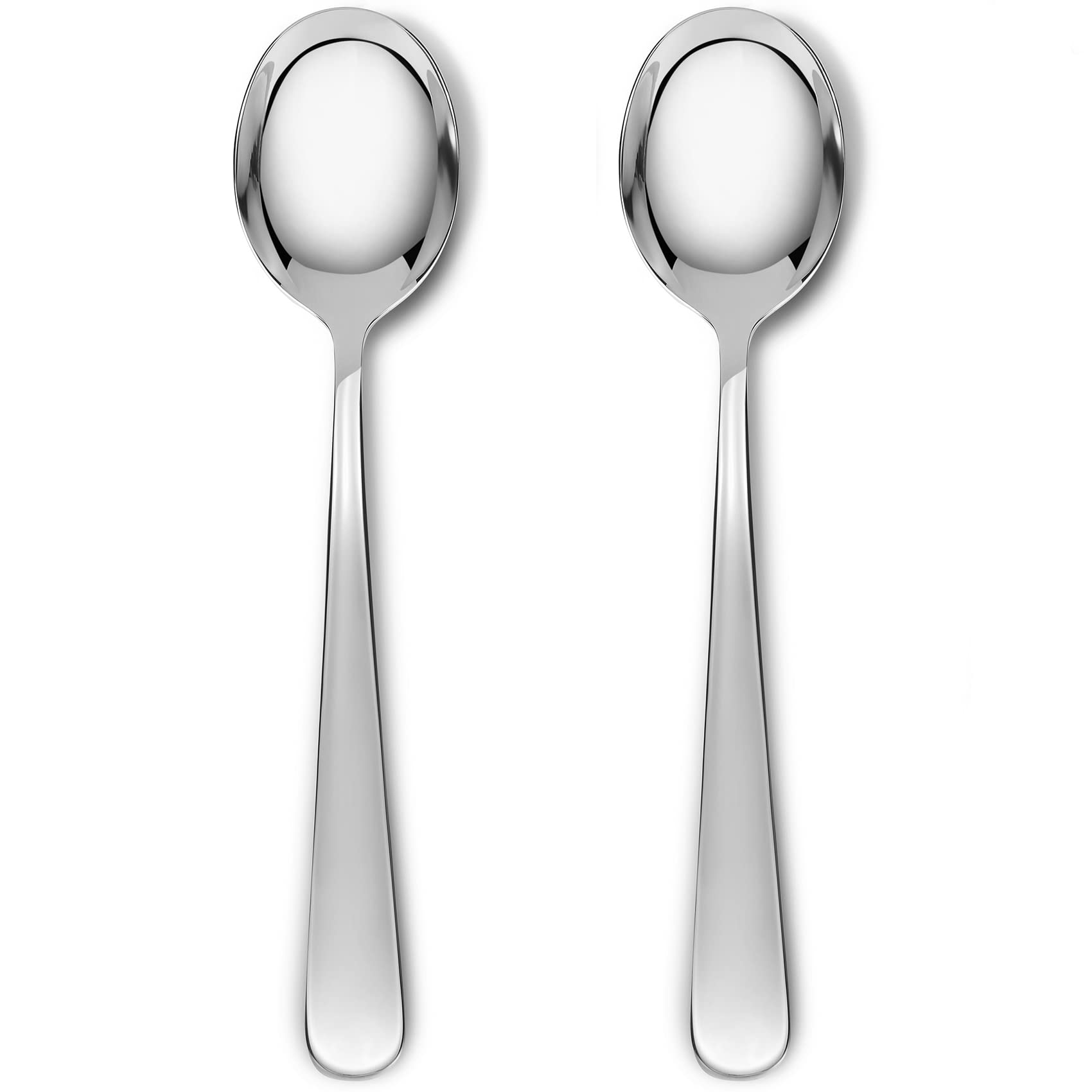 KEAWELL Premium 9.45" Louise Salad Servers, 18/10 Stainless Steel, Exceptional mirror finish, Dishwasher Safe (Salad Spoons)