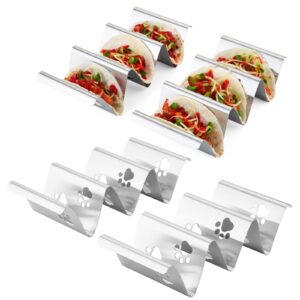 Standard Taco Holder Set of 4 and Large Taco Holder Set of 4 for Grill