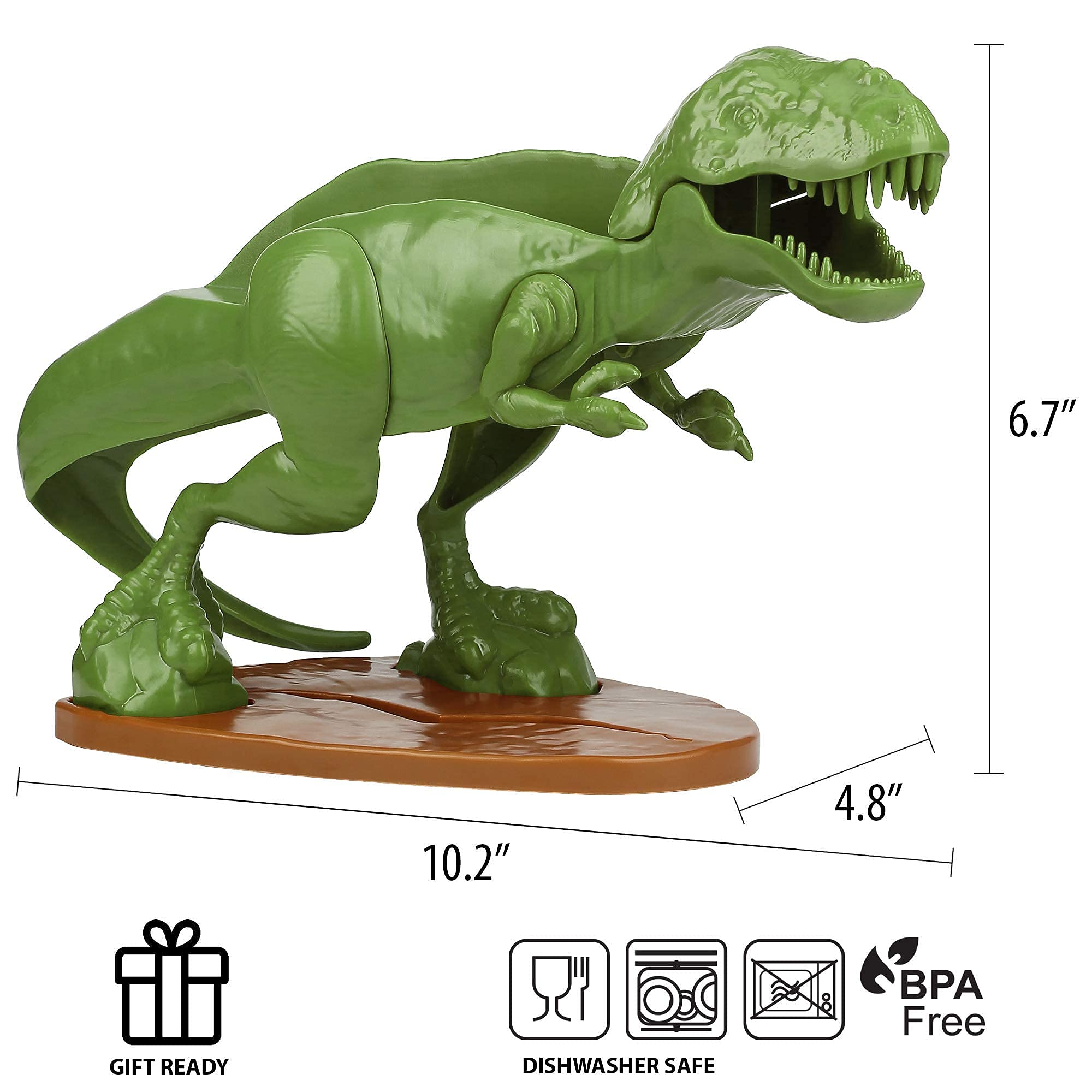 Tacosaurus Rex Dinosaur Taco Holder and Nachosaurus Nacho and Snack Dish Set