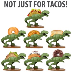 Tacosaurus Rex Dinosaur Taco Holder and Nachosaurus Nacho and Snack Dish Set