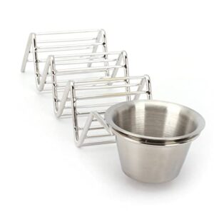 stainless steel taco stand + salsa cup