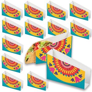 fiesta taco holders tortilla holder taco stand hot dog stand for fiesta party cinco de mayo party taco night mexican party taco tuesday taco party - 12 disposable paper cardboard taco serving tray