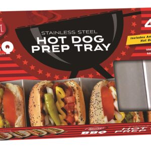 TableCraft BBQ Stainless Steel Hot Dog Prep Tray, Silver, Medium