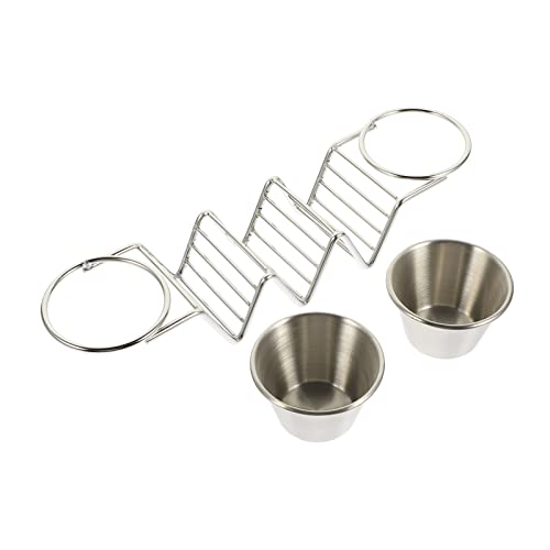 BESTonZON Taco Holder Stand with Salad Cups Stainless Steel Burritos Tortilla Cooling Stand Rack Taco Shell Holder Stand on Table Mexican Pancake Rack for Kitchen Restaurant