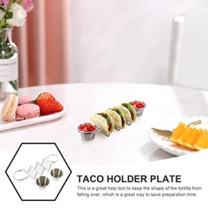 BESTonZON Taco Holder Stand with Salad Cups Stainless Steel Burritos Tortilla Cooling Stand Rack Taco Shell Holder Stand on Table Mexican Pancake Rack for Kitchen Restaurant