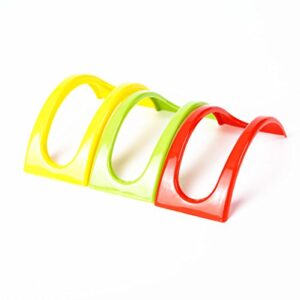 Stackable Taco Stand Up Holders,Colorful Non Toxic BPA Free Rack, Set of 18, 3 Colors