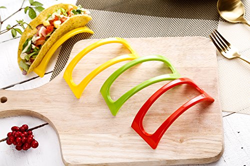 Stackable Taco Stand Up Holders,Colorful Non Toxic BPA Free Rack, Set of 18, 3 Colors