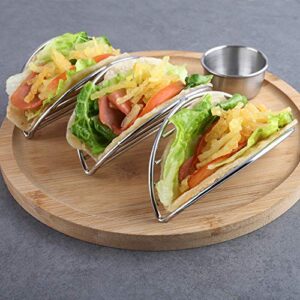 Taco Holder Stand Set of 3 Stainless Steel Taco Tray Style Each Rack Holds Up to 3 Tacos Stand for Tortillas, Burritos, Parties & Restaurants