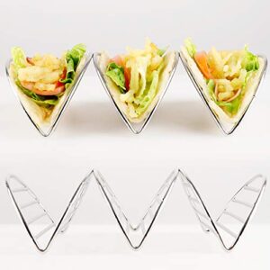 Taco Holder Stand Set of 3 Stainless Steel Taco Tray Style Each Rack Holds Up to 3 Tacos Stand for Tortillas, Burritos, Parties & Restaurants