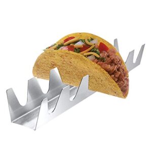 SIPLIV Stainless Steel Taco Holders Taco Stand Burrito Stand Space for 12 Hard or Soft Shell Tacos - 2 Pcs