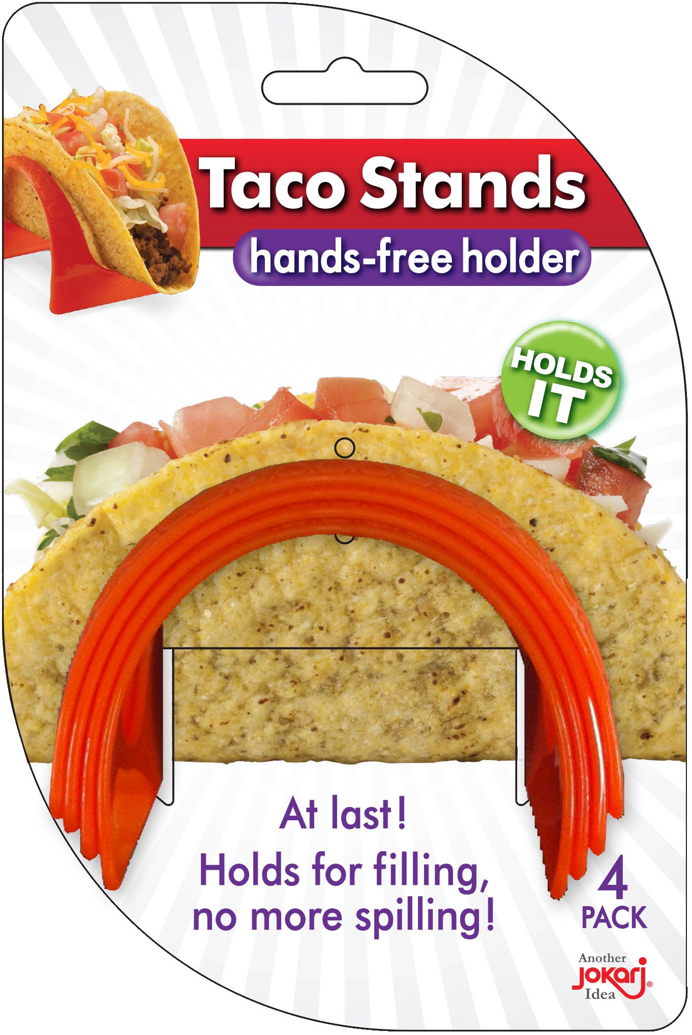 Jokari Cocina Collection E-Z Fill Taco Stands, 4-Pack