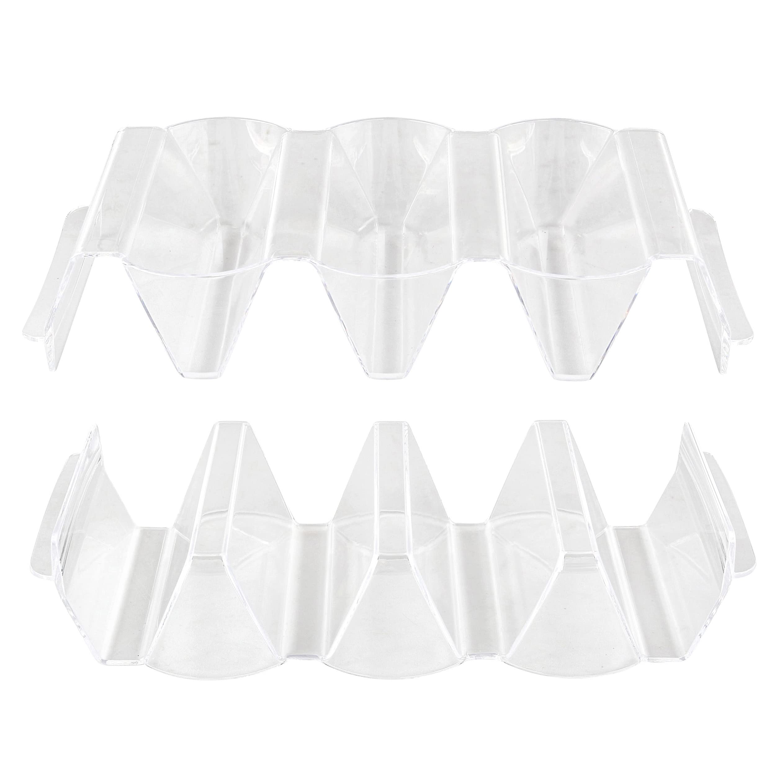 7Penn Taco Shells Holder Set of 4 - Toppings Tray to Taco Holder Stand Divided Serving Trays for Party and Dinner