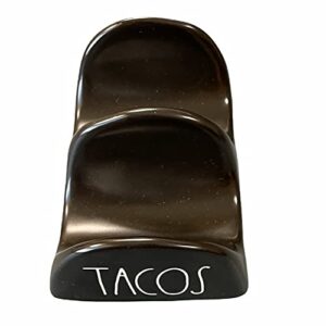 Rae Dunn Ceramic Black Tacos Holder Taco Night