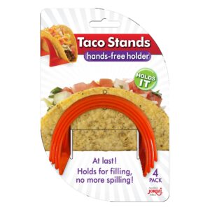 Taco Holder (12 pack)-Stand for Tacos, Soft & Hard Shells for Fill & Serve Without Mess, Plastic Server Set, Dishwasher Safe and Best for Kids, BBQ or a Party-Filling & Serving Rack, by Jokari