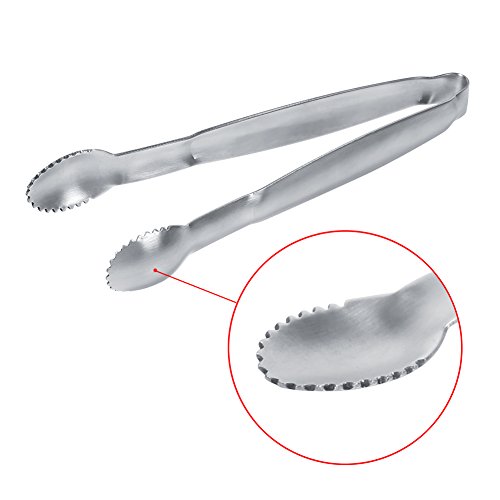 Stainless Steel Sugar Tongs Ice Cookie Anti-sticking Sugar Tongs Kitchen Party Buffet Mini Serving Clip for Small Items Like Ice,Ice Tongs, Sugar, Cookie, and Cherries, Ice Tongs, Stainless Stee