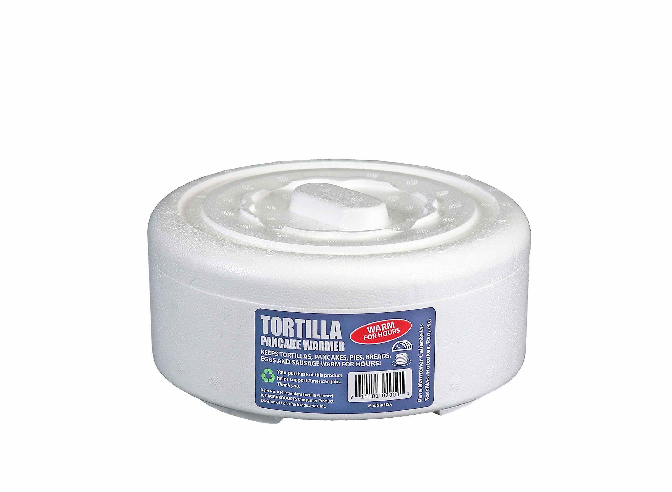 ICE AGE AJ4/4 Tortilla/Pancake Bread Warmer, 6-7/8" Diameter x 2" (Pack of 4)