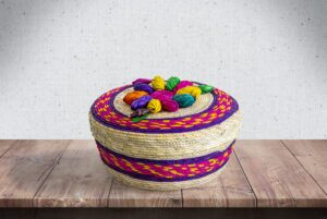 2-pack genuine mexican handwoven tortilla basket, fiesta mexican tortilla warmer, tortilla holder, tortillero, palm straw baskets handmade in mexico, mexican bowls (1, floresita)