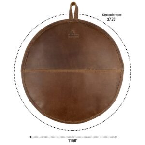 Cast Leather Co., Tortilla Warmer Handmade from Full Grain Leather - Bourbon Brown