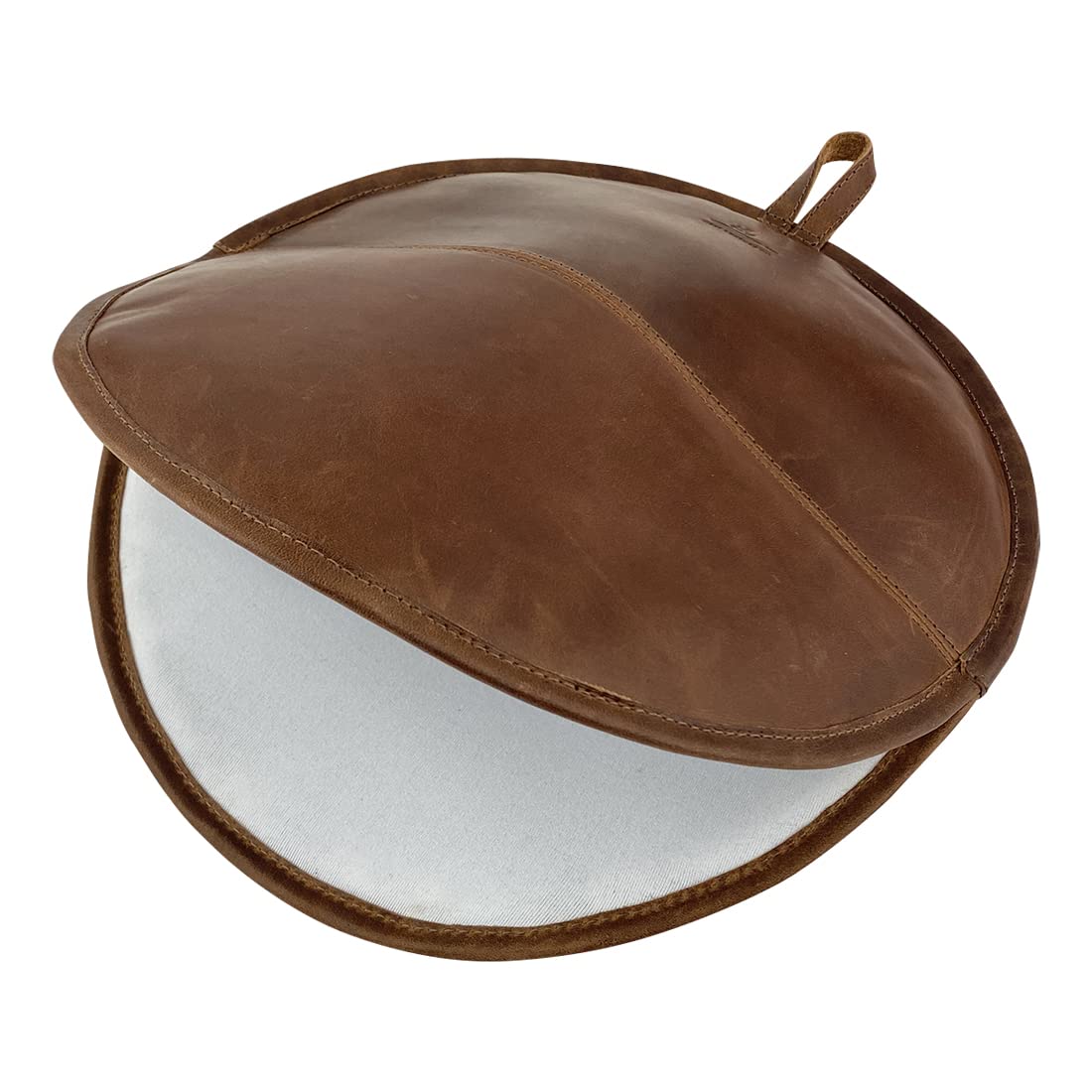 Cast Leather Co., Tortilla Warmer Handmade from Full Grain Leather - Bourbon Brown