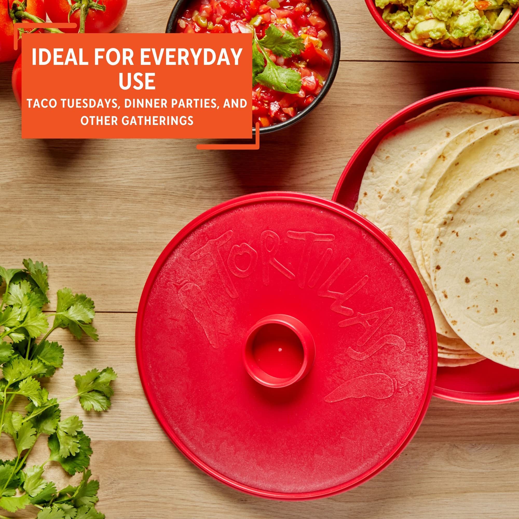 IMUSA Tortilla Warmer, 9", Red