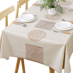trudelve heavy duty vinyl table cloth plastic table cloth for kitchen dining table wipeable pvc waterproof tablecloth for rectangle table(54"x84",geometry)