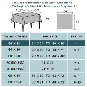 FantasDecor Square Tablecloth Linen Table Clothes for Square Tables 54 Inch Wrinkle Resistant and Waterproof Washable Linen Fabric Table Cover for Dining Room and Outdoor Use, Grey, 54 x 54 Inch