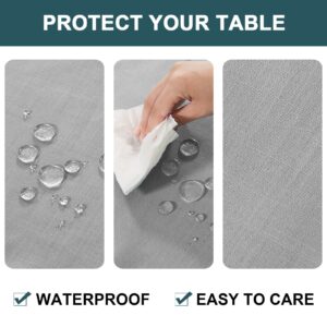 FantasDecor Square Tablecloth Linen Table Clothes for Square Tables 54 Inch Wrinkle Resistant and Waterproof Washable Linen Fabric Table Cover for Dining Room and Outdoor Use, Grey, 54 x 54 Inch