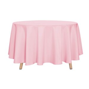 sancua round tablecloth - 90 inch - water resistant spill proof washable polyester table cloth decorative fabric table cover for dining table, buffet parties and camping, pink