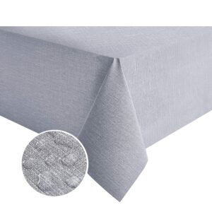 nlmuvw vinyl tablecloth rectangle grey pvc table cloth 100% waterproof oil proof wipe clean table cover for dining kitchen picnic, 54 x 78 inch