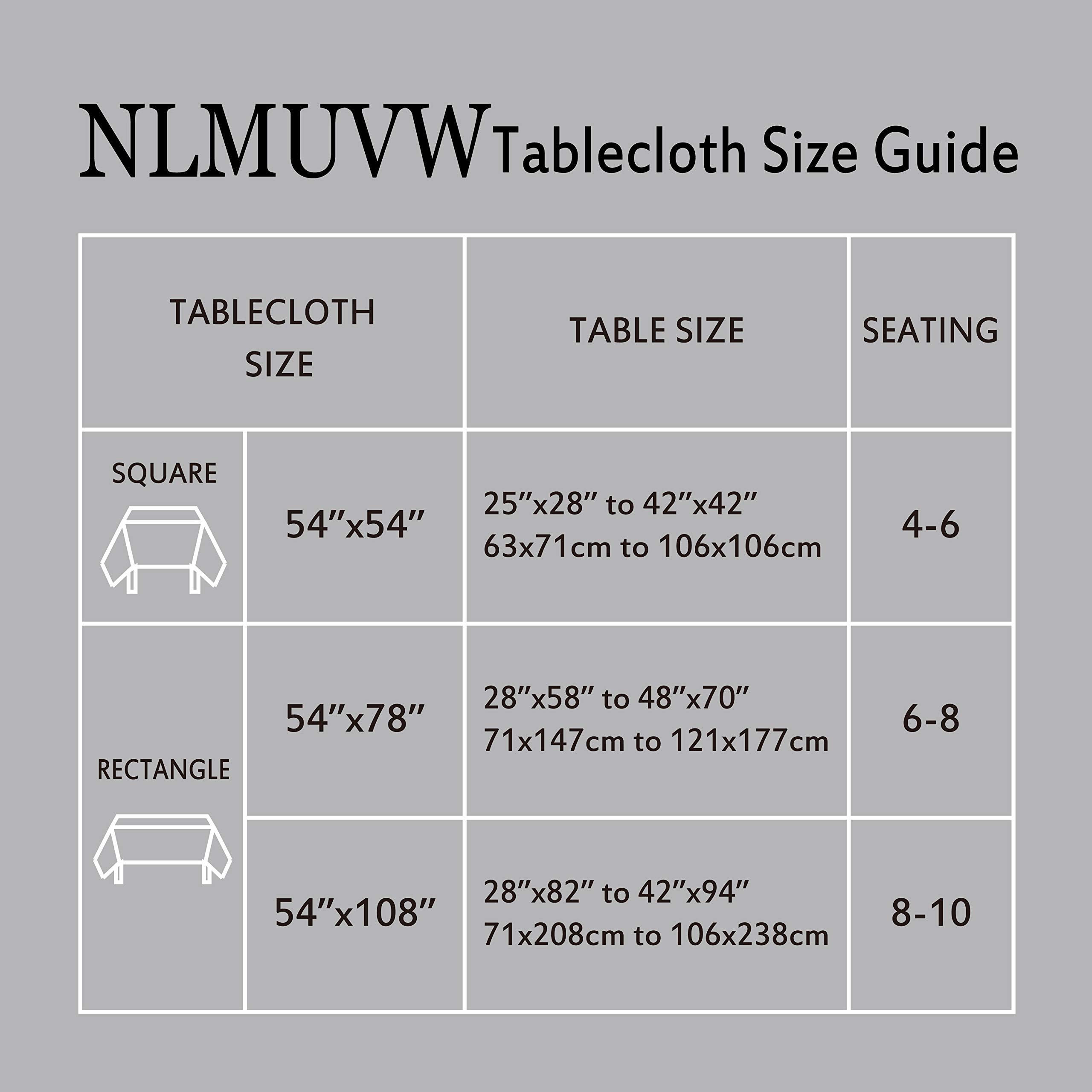 NLMUVW Vinyl Tablecloth Rectangle Grey PVC Table Cloth 100% Waterproof Oil Proof Wipe Clean Table Cover for Dining Kitchen Picnic, 54 x 78 inch