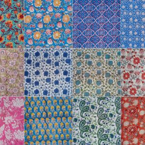 Beautiful Indian Hand Block Print Floral Design Cloth Napkins Set of 12 Cotton Dinner Napkins Washable & Reusable Table Linens 16x16 Inch Home Holiday Napkins Cloth DéCor