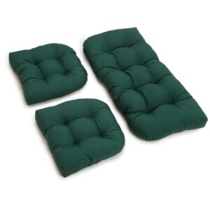 blazing needles twill settee group cushions, forest green, set of 3