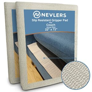 nevlers 2-pack 22" x 72" couch cushion grip for couch | pvc under couch cushion support helps stop couch cushions from sliding | multi-purpose anti-slip sofa cushion | customizable non slip couch pads