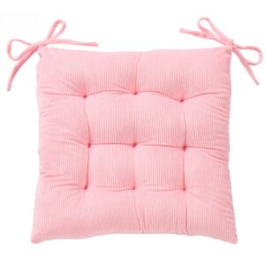 hlovme corduroy chair cushion with ties ultra soft warm floor cushion for kids reading nook comfortable square seat cushion for adult 15.7”x15.7”, pink