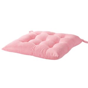 HLOVME Corduroy Chair Cushion with Ties Ultra Soft Warm Floor Cushion for Kids Reading Nook Comfortable Square Seat Cushion for Adult 15.7”x15.7”, Pink