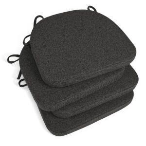 tromlycs kitchen chair cushions for dining pads set of 4 room seat indoor u shaped non slip with ties 17 x 16 inch black gray