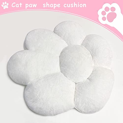 DOBUONO Cat Paw Cushion Cute Chair Cushions Kawaii Cat Paw Shape 28"x 24"Gaming Chair Cushion Kitty Plush Lazy Sofa Pillow for Girl Gamer Chair,Kawaii Accessories Stuff Room Decor (White)