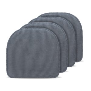 tromlycs chair cushions for dining chairs 4 pack kitchen room pads seat cushions indoor non slip u shaped 17 x 16 inch grey
