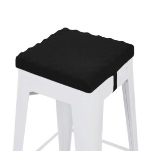 baibu 12 inches non slip stool cushion square, soft bar stool cushion with ties square seat cushion for stackable kitchen stools - one pad only, black (12'' (30cm))