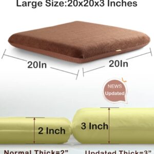 Sigmat Recliner Cushion for Elderly with Memory Foam 20x20x3 Inches Large Square Seat Cushion for Recliner Chair, Floor Pillow, Truck Seat Cushion Coffee