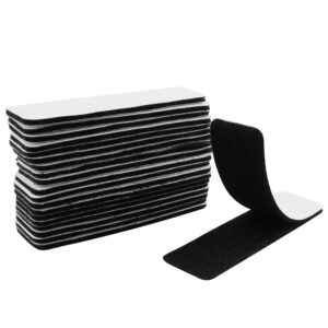jcbiz 20pcs sofa cushion sheet sticker pads 100x30mm rectangular black sofa cushion pad with adhesive hook strips for sofa, chair, double seat, bench or other cushion